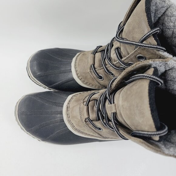 Sorel Women's Grey Black Slimpack II Lace Up Waterproof Winter Boots Size US 10 - Picture 3 of 6
